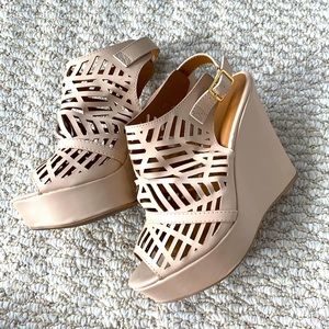 Charlotte Russe Nude Wedge Heels